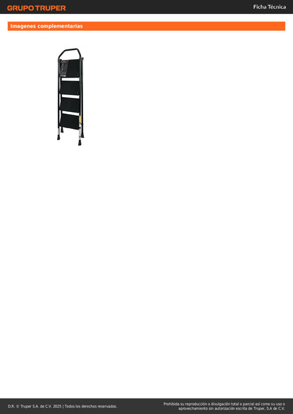 Escalera Tubular Plegable Truper 4 Peldaños Antiderrapantes - Solución Segura para Trabajos en Altura - Fácil Almacenamiento y Transporte - ESTU-4