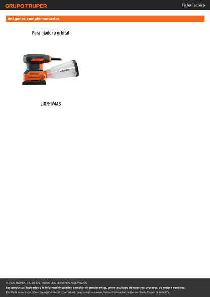 Base hook and loop para LIOR-1/4A3, Truper