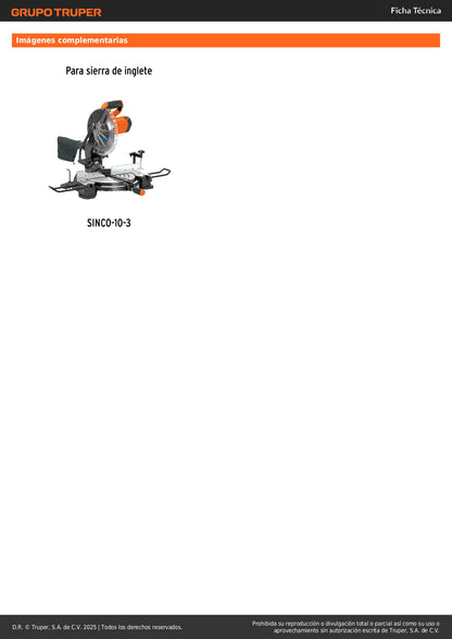 Interruptor de repuesto para SINCO-10-3, Truper