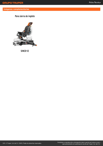 Interruptor de repuesto para SINCO-12, Truper