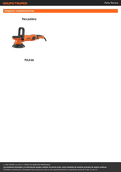 Borla 100% lana de 6", fijación hook and loop, TRUPER