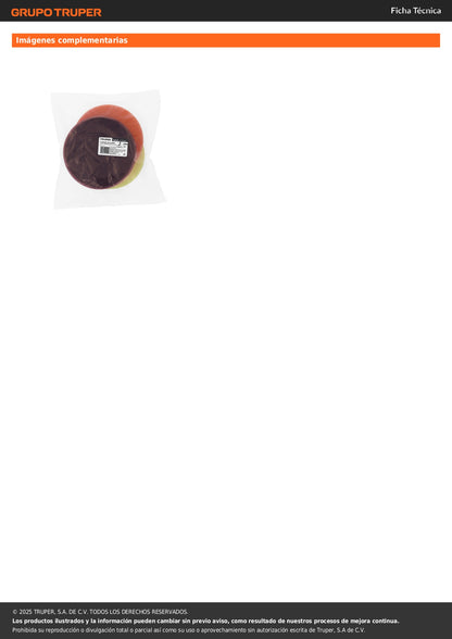 Juego de 3 esponjas para pulir de 7" hook and loop, TRUPER