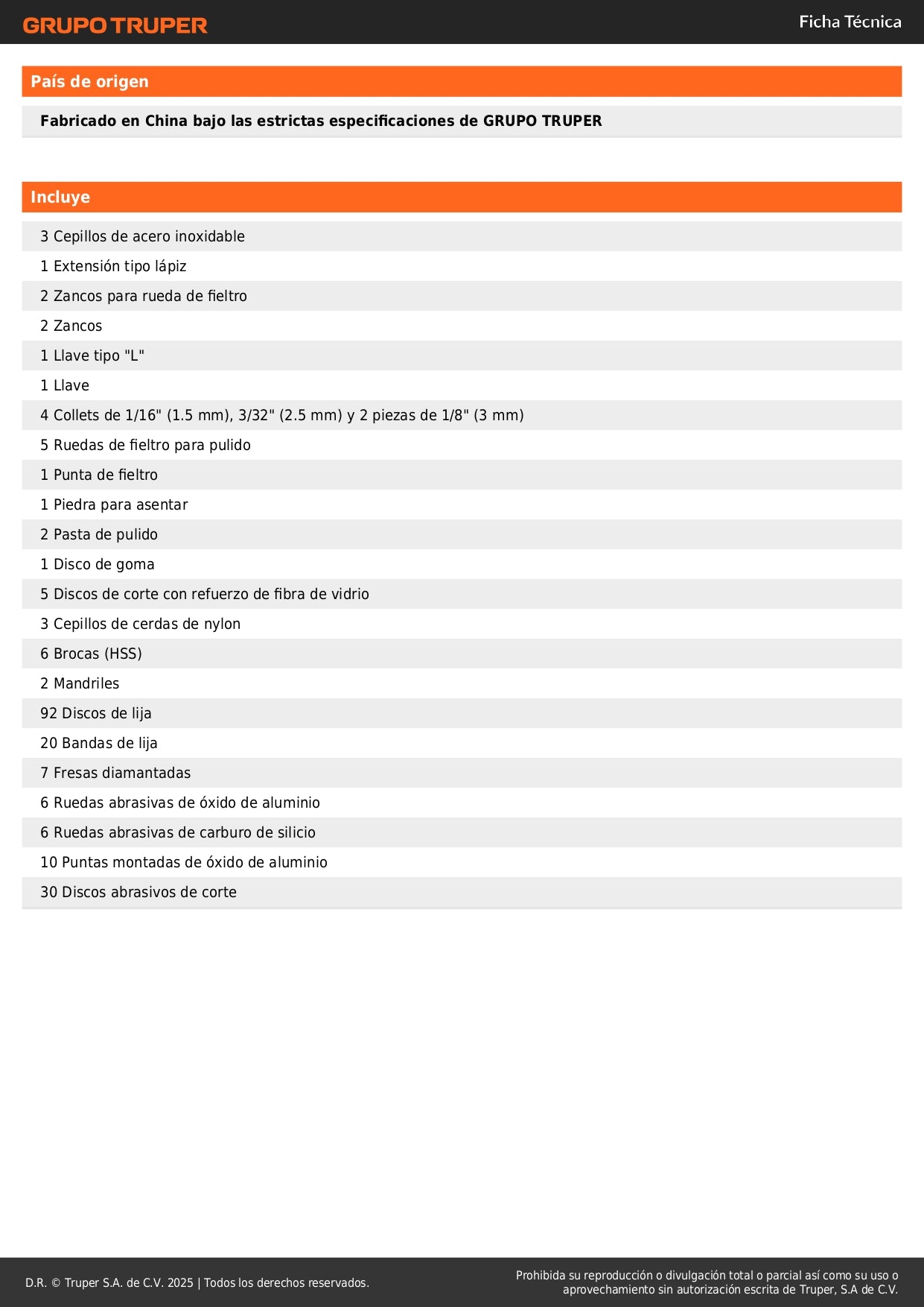 Herramienta Rotativa Multifuncional TRUPER PRO 135W con 211 Accesorios - Pule, Corta, Esmerila y Lija - MOTO-A3K