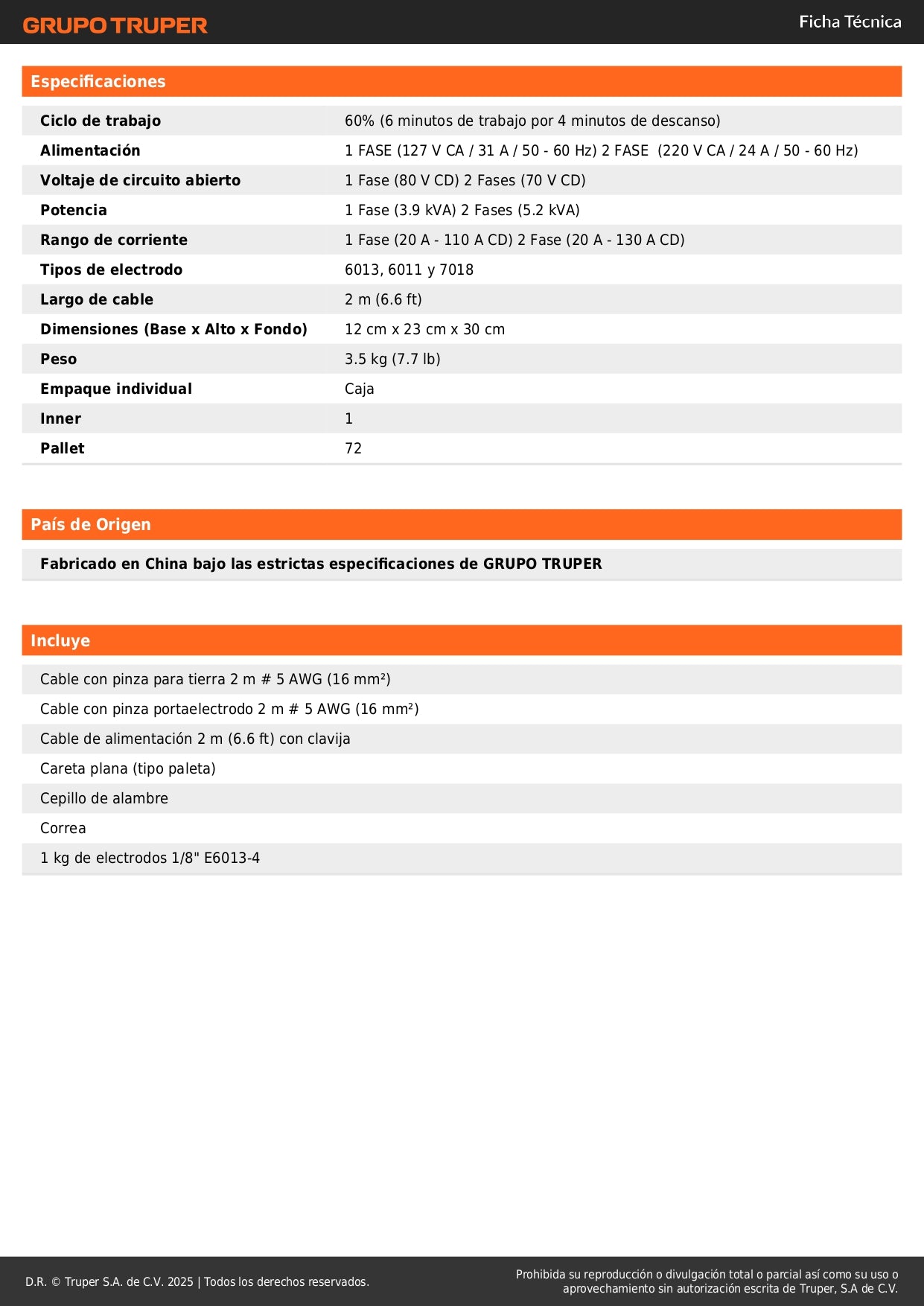 Soldadora Inversora TRUPER 130A Bi-Voltaje 127/220V - Solución Profesional para Soldadura SMAW TIG - Ligera Portátil Eficiente