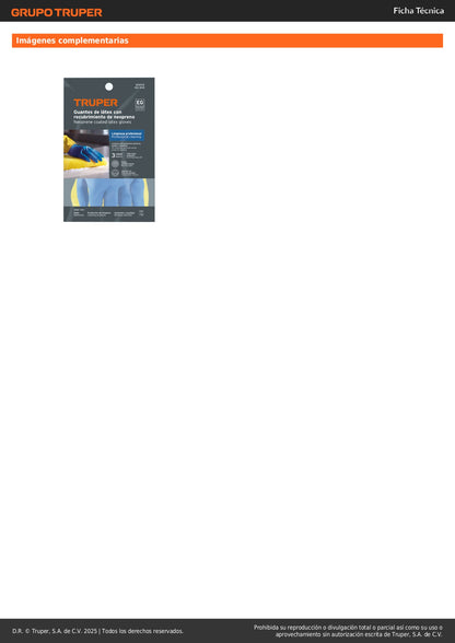 Guantes de Látex Reforzados Antiderrapantes XG Truper GU-334 - Protección Química Industrial para Limpieza Profesional