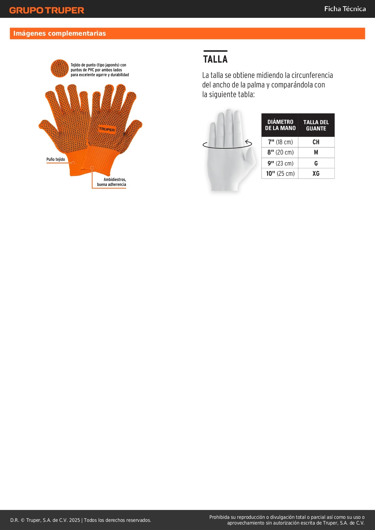 Guantes de Algodón con Puntos PVC TRUPER GU-445 - Agarre Superior para Trabajo Industrial y Construcción