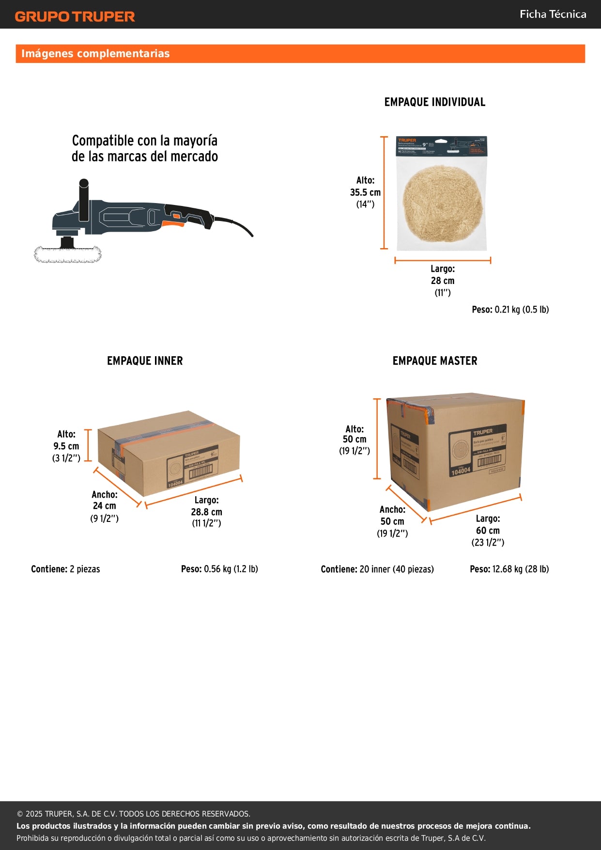 Borla para pulir 50% lana/50% poliéster de 9" hook and loop