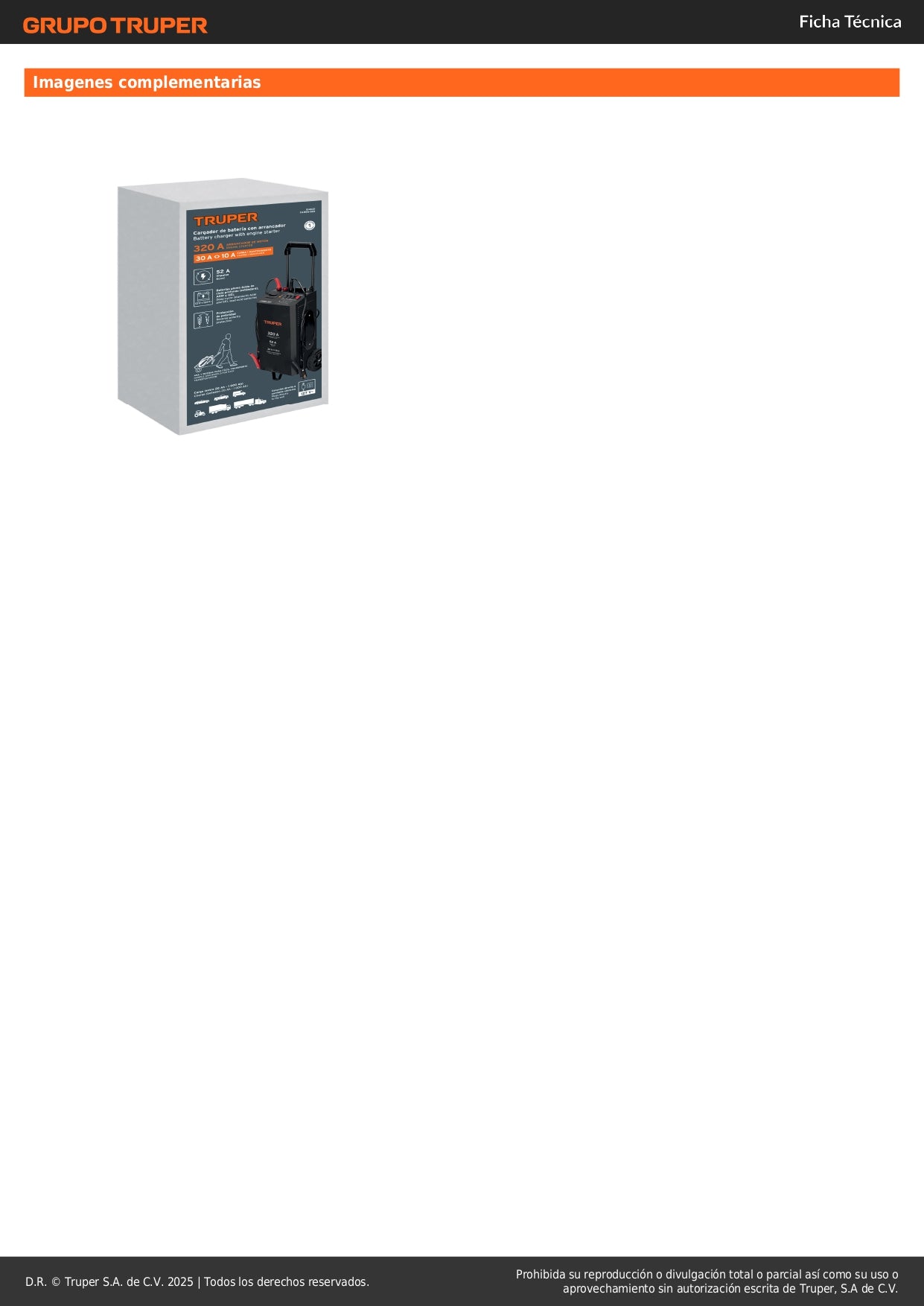 Cargador de Baterías TRUPER 320A con Arrancador 12V/24V - Solución Profesional para Baterías Descargadas y Arranque de Emergencia