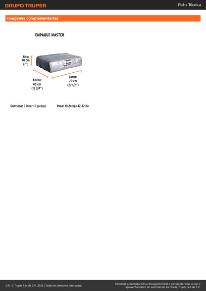 Lona de Polietileno Reforzada TRUPER 4x4m Gris 180g/m² - Protección Impermeable UV Resistente para Construcción, Jardinería y Cubiertas Exteriores - Modelo LT-44