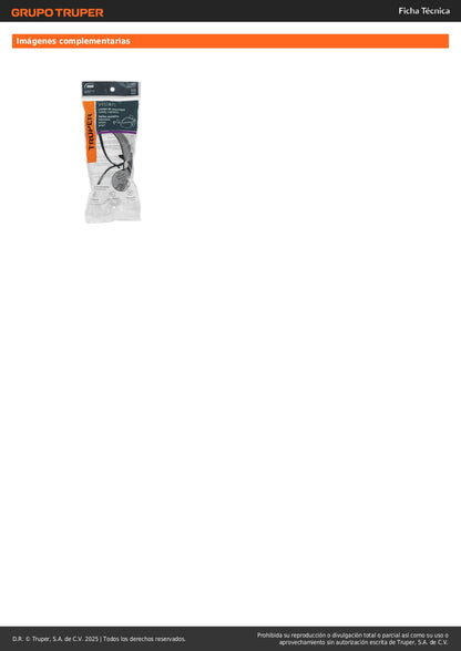 Lentes de Seguridad Espejo Plata TRUPER Vision LEDE-EP - Protección UV Antirayadura para Industria Construcción y Taller