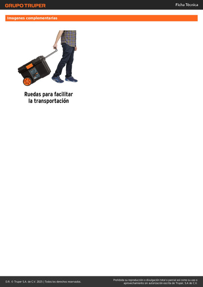 Caja de Herramientas Profesional 23 Pulgadas con Ruedas y Mango Telescópico - Transporte Fácil y Organización Móvil para Trabajo Pesado