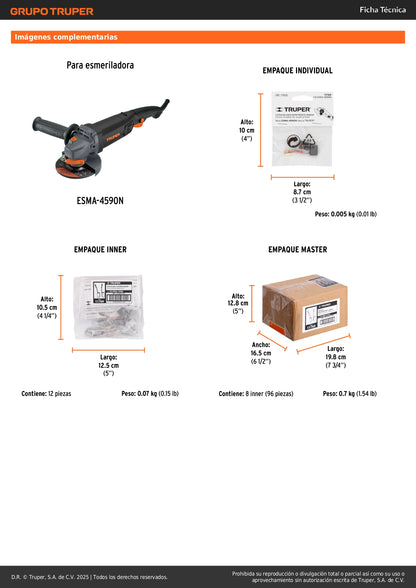 Bolsa con 2 carbones de repuesto para ESMA-4510N, TRUPER