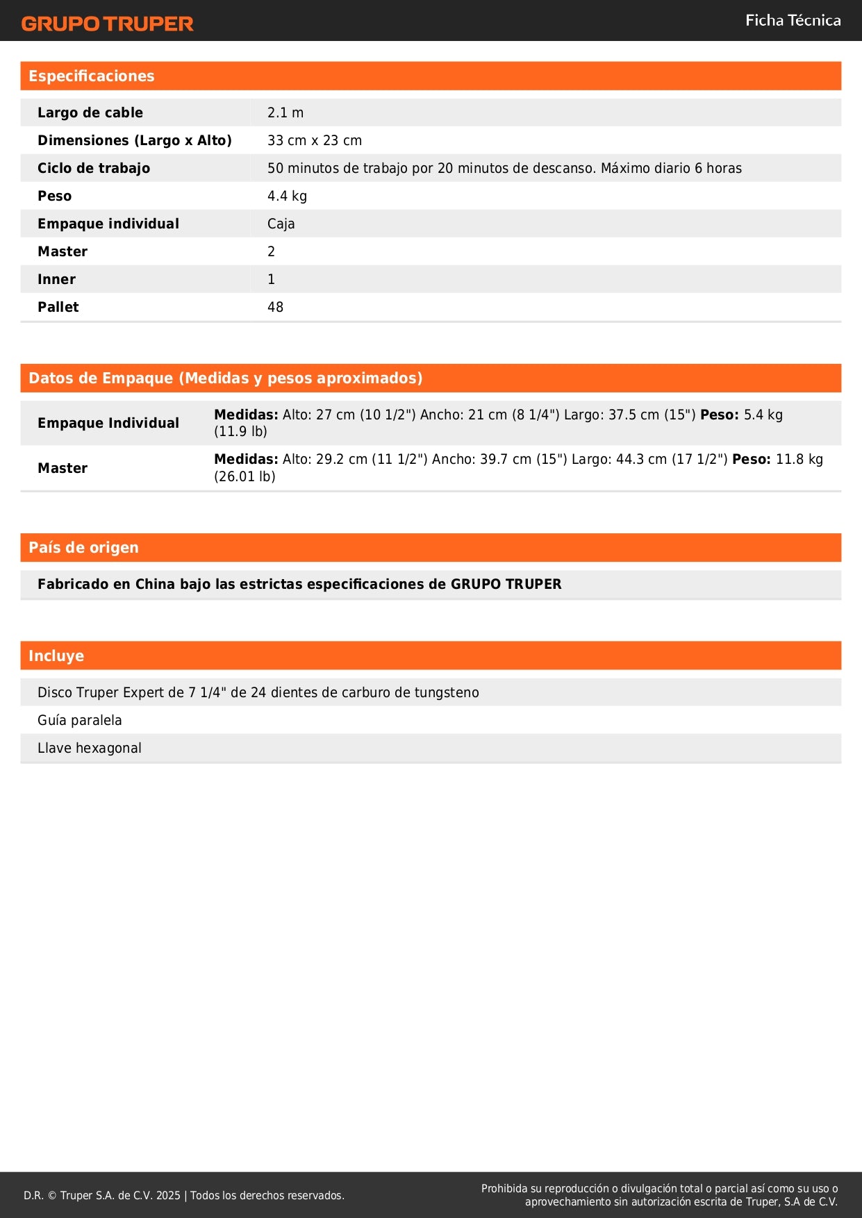 Sierra Circular Profesional TRUPER 7-1/4" 1800W SICI-7-1/4N4 - Motor Industrial con LED, Corte Bisel 56°, Zapata Magnesio - Solución Completa para Cortes Precisos en Madera