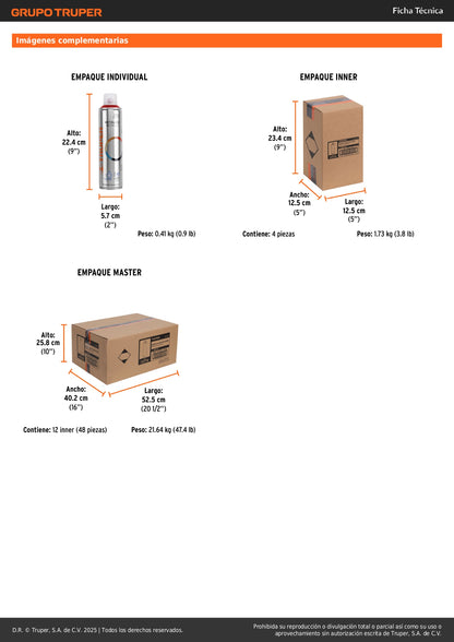 Pintura Aerosol Rojo Metálico PAM-RO 400ml - Anticorrosión Secado Rápido para Metal Madera Plástico
