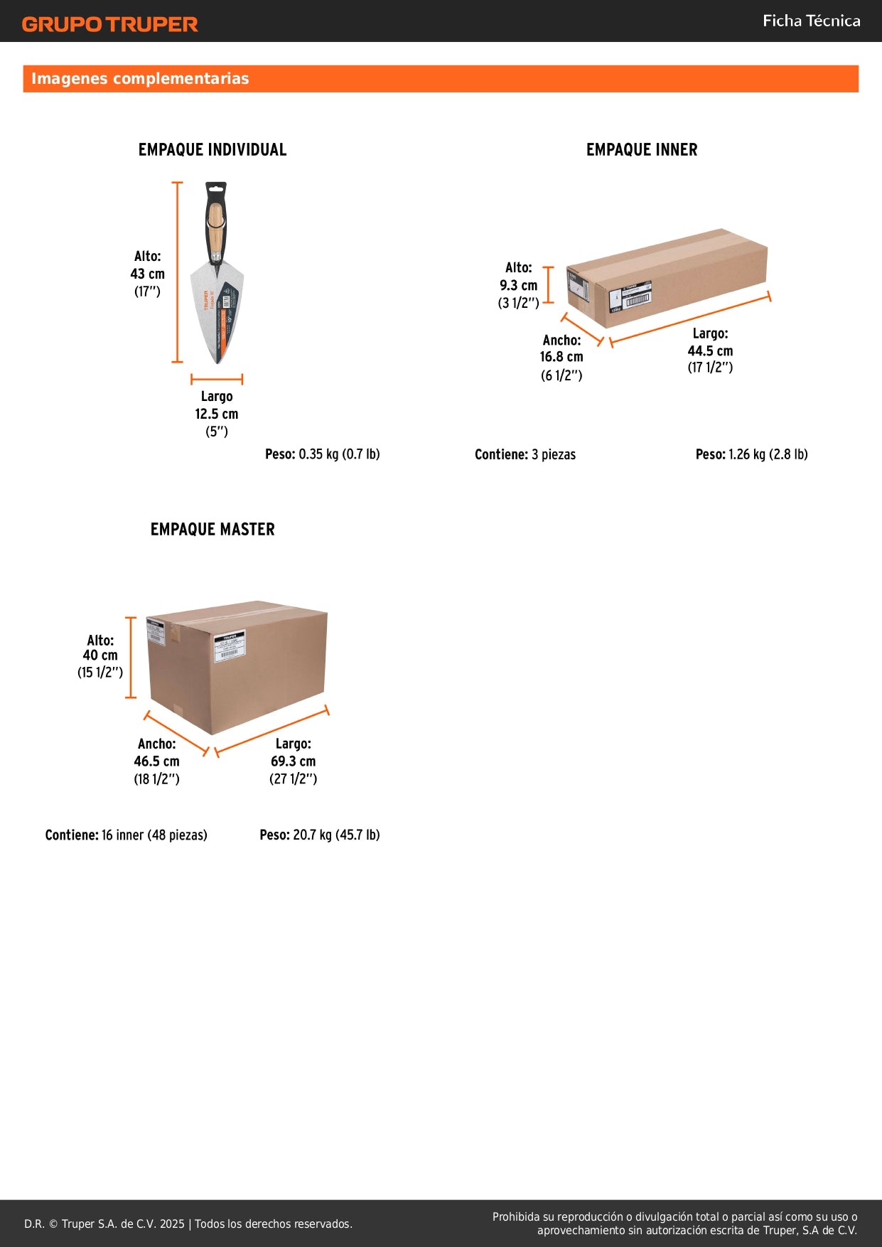 Cuchara de Albañil 10" Forjada TRUPER CT-10 - Acero Templado Resistente para Aplicación Profesional de Mortero y Cemento en Construcción