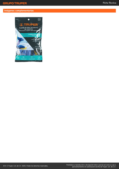 Guantes de Látex Reforzados TRUPER GU-331 - Protección Química Antiderrapante para Limpieza Industrial y Doméstica