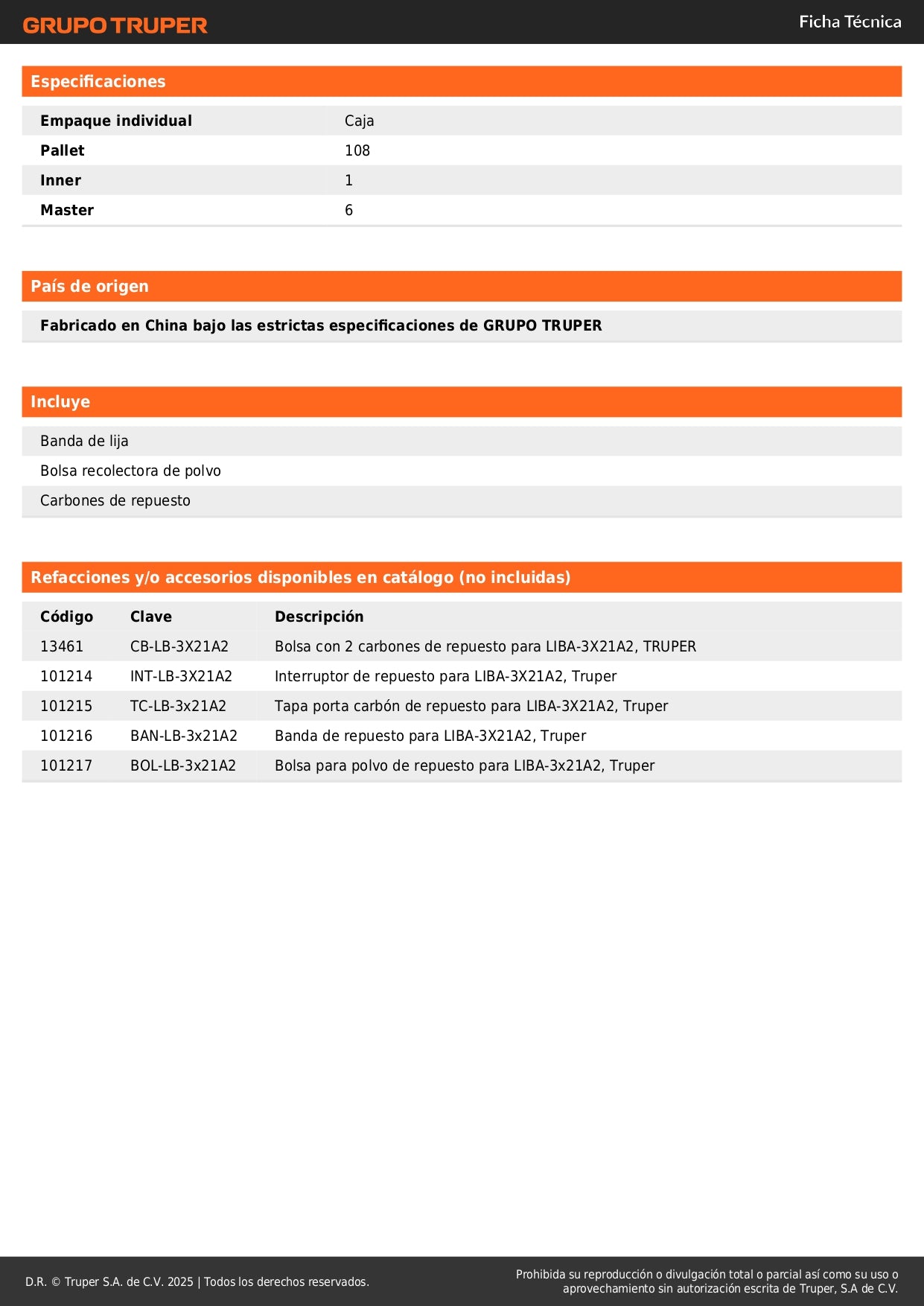 : Lijadora de Banda 3x21 Pulgadas 1010W TRUPER PRO LIBA-3X21A2 - Velocidad Variable 6 Niveles para Lijado Profesional Rápido y Preciso de Madera Metal