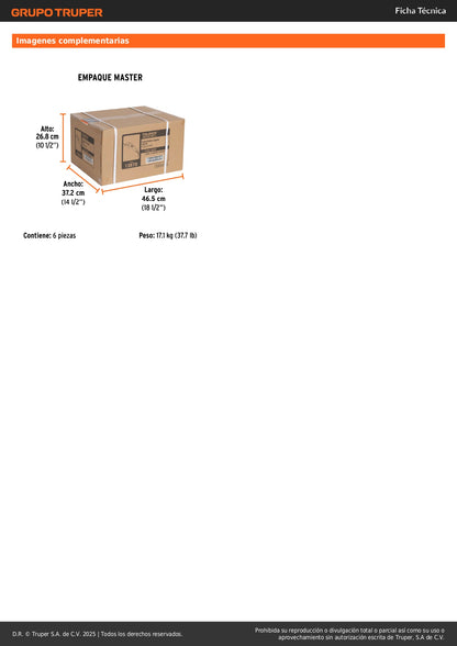 Esmeriladora Angular 4-1/2" 850W TRUPER INDUSTRIAL - Corta y Esmerila Acero, Ladrillo y Piedra con Motor de Alta Durabilidad y Mango Ergonómico Antiderrapante"