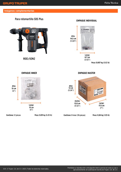 Bolsa con 2 carbones de repuesto para ROEL-50N2, TRUPER