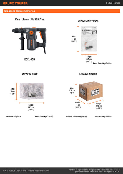 Bolsa con 2 carbones de repuesto para ROEL-60N, TRUPER