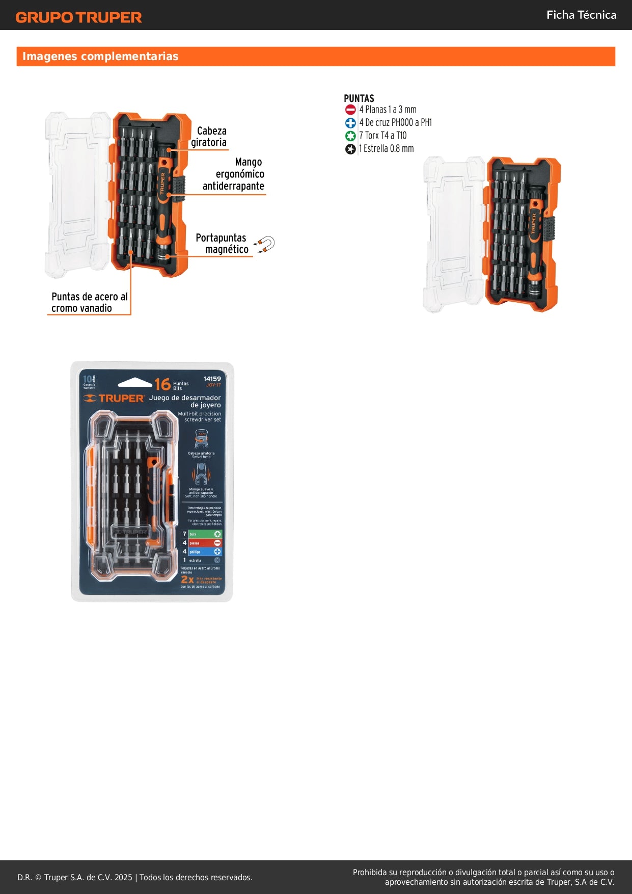 Desarmador de Precisión JOY-17 con 16 Puntas Intercambiables - Kit Profesional Magnético para Electrónica y Reparaciones de Alta Precisión