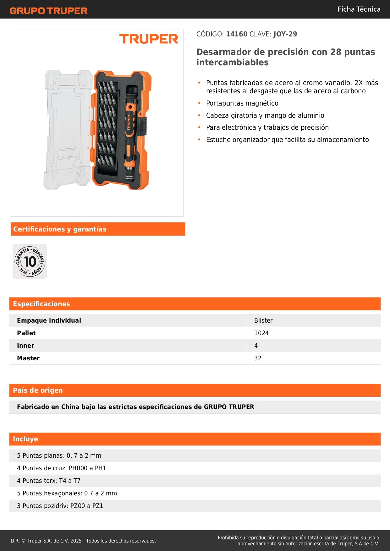 Desarmador de Precisión JOY-29 con 28 Puntas Intercambiables - Kit Profesional para Electrónica y Reparaciones de Precisión