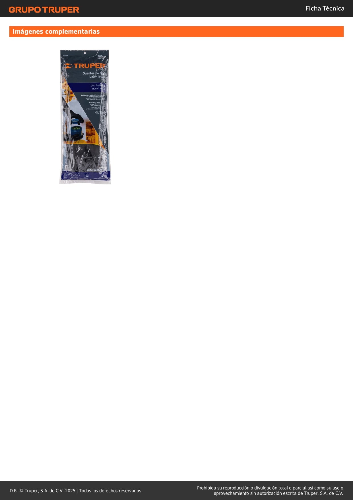 Guantes de Látex Industrial TRUPER GU-322 - Protección Química Antiderrapante con Puños Largos para Limpieza y Desengrase Industrial