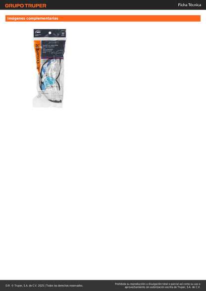 Lentes de Seguridad Azules Truper Vision LEDE-SZ - Protección UV Policarbonato Antirayadura para Industria Construcción Taller