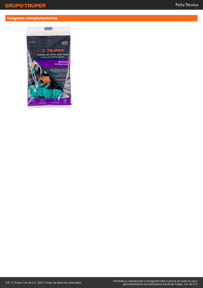 Guantes de Nitrilo Verde TRUPER GU-822 Talla M - Resistentes a Químicos, Aceites y Solventes - Protección Profesional Antiderrapante para Manejo de Líquidos Industriales