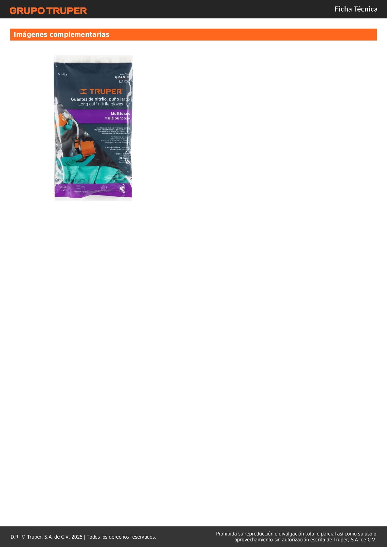 Guantes de Nitrilo Verde TRUPER Antiderrapantes - Resistentes a Químicos y Solventes - Talla G - GU-823