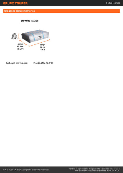 Lona Polietileno Reforzada 4x5m Gris 180g/m² Anti-UV Resistente Rasgaduras - TRUPER LT-45