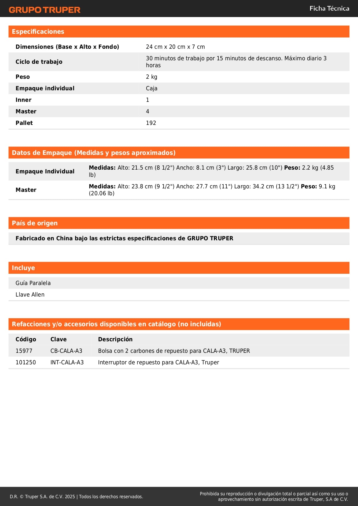 Sierra Caladora Profesional TRUPER PRO 550W Variable - Cortes Precisos Madera Metal - CALA-A3