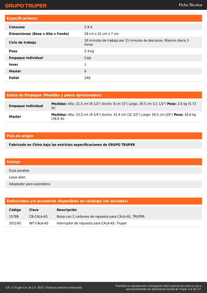 Sierra Caladora TRUPER PRO 750W Velocidad Variable - Cortes Precisos Madera Metal Plástico - Motor 5.9A Base Aluminio Sistema Pendular