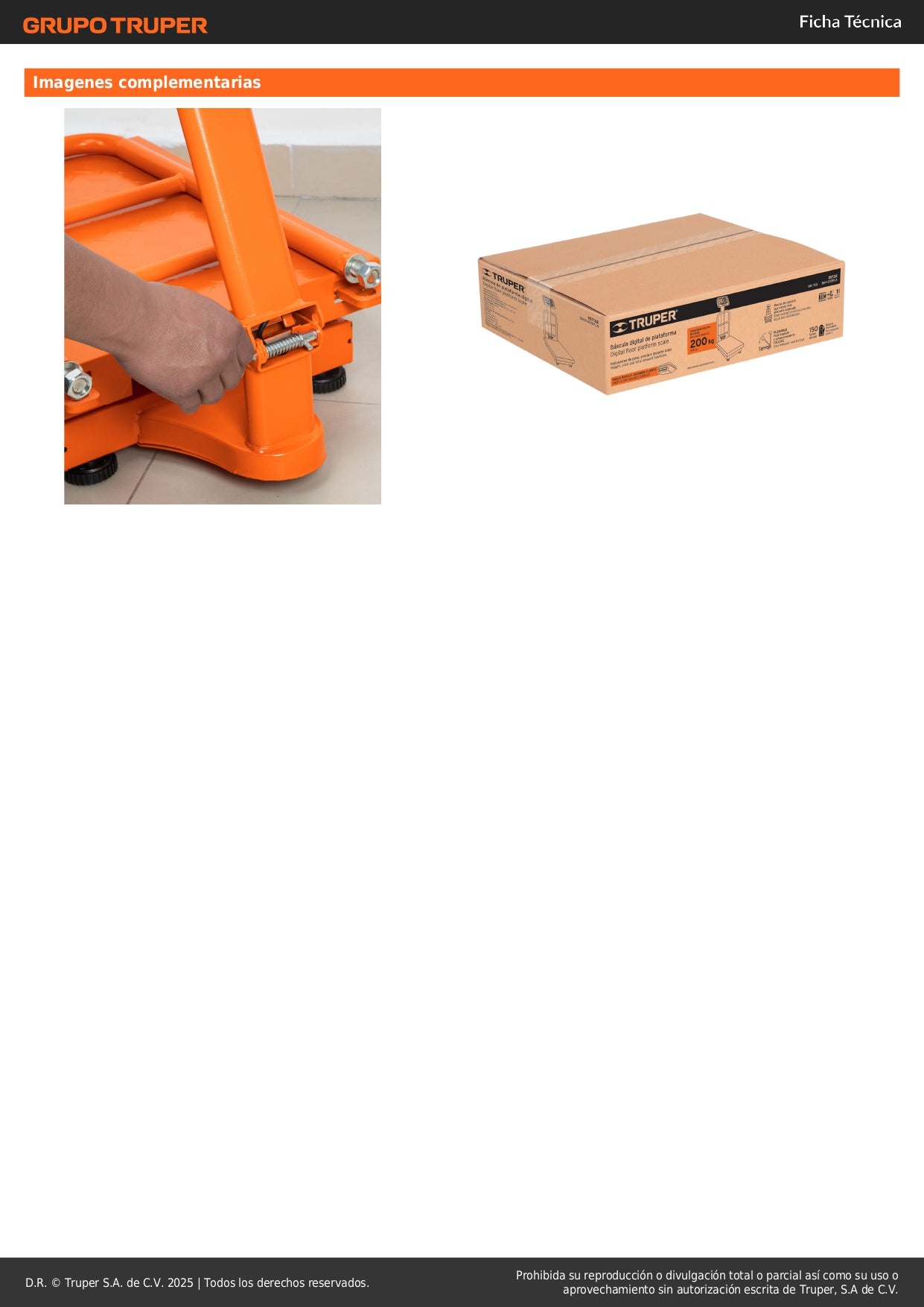 Báscula Electrónica Comercial Plegable 200kg BAS-200PLA Truper - Doble Display LCD, Batería 150hrs, Plataforma Antiderrapante