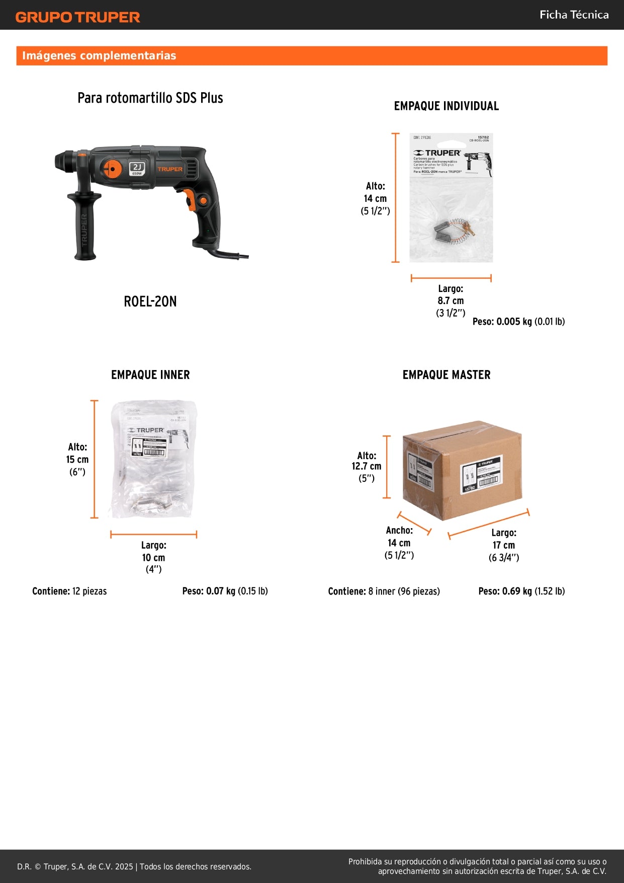 Bolsa con 2 carbones de repuesto para ROEL-20N, TRUPER
