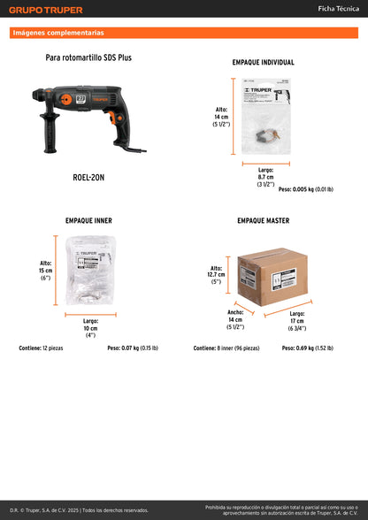 Bolsa con 2 carbones de repuesto para ROEL-20N, TRUPER