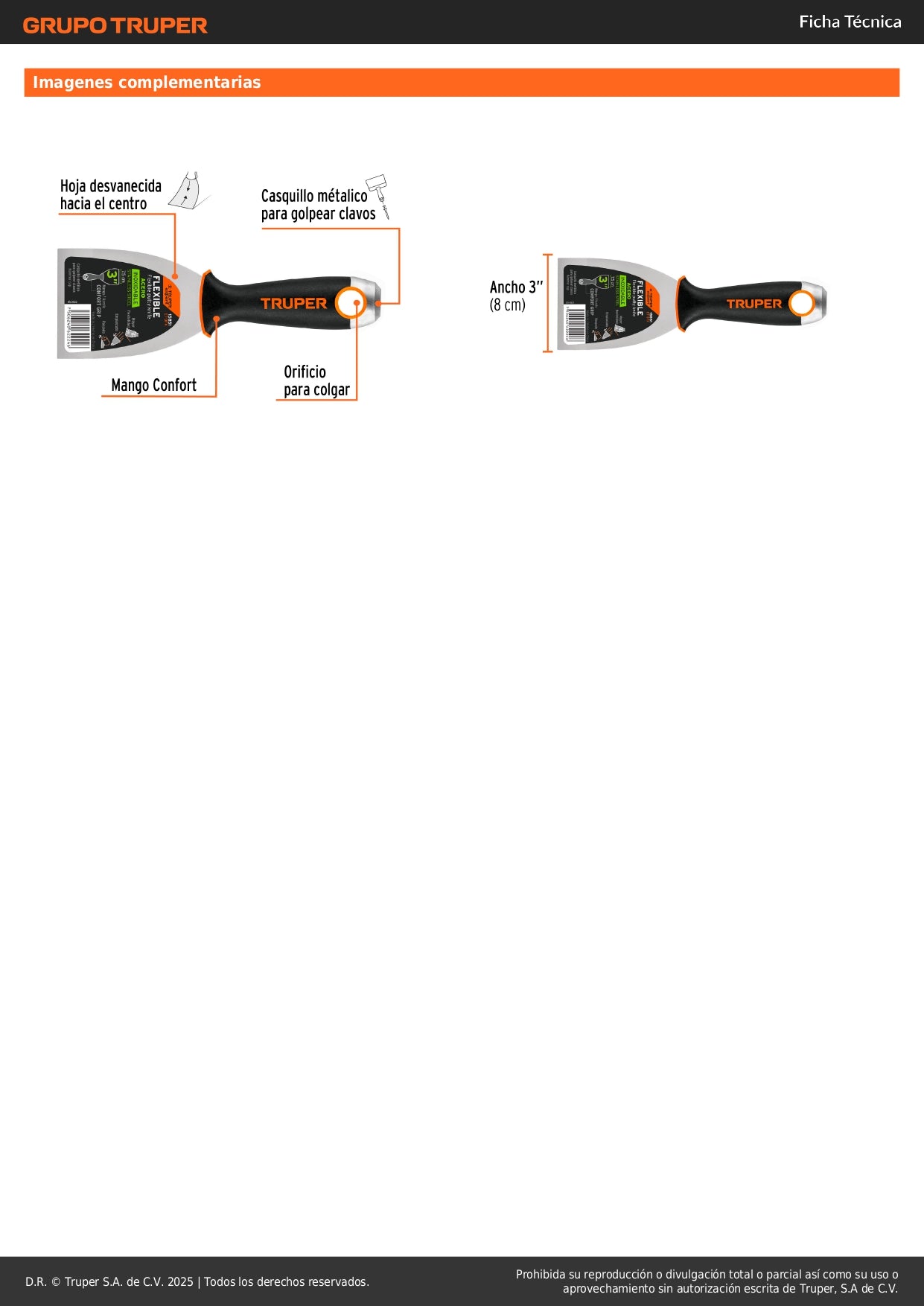 Espátula Flexible 3 Pulgadas ET-3FX Acero Inoxidable EXPERT - Solución Profesional para Trabajos de Precisión y Acabados Perfectos