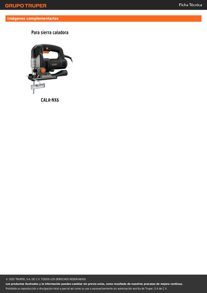 Bolsa con 2 carbones de repuesto para CALA-NX6, TRUPER