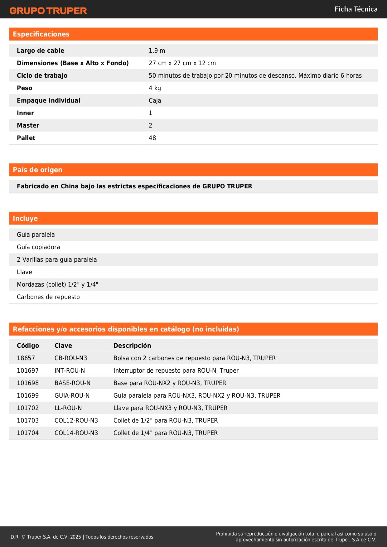 Router Rebajadora Industrial Truper ROU-N3 1200W 1-3/4 HP - Herramienta Profesional para Carpintería y Trabajos en Madera con Control de Velocidad Variable