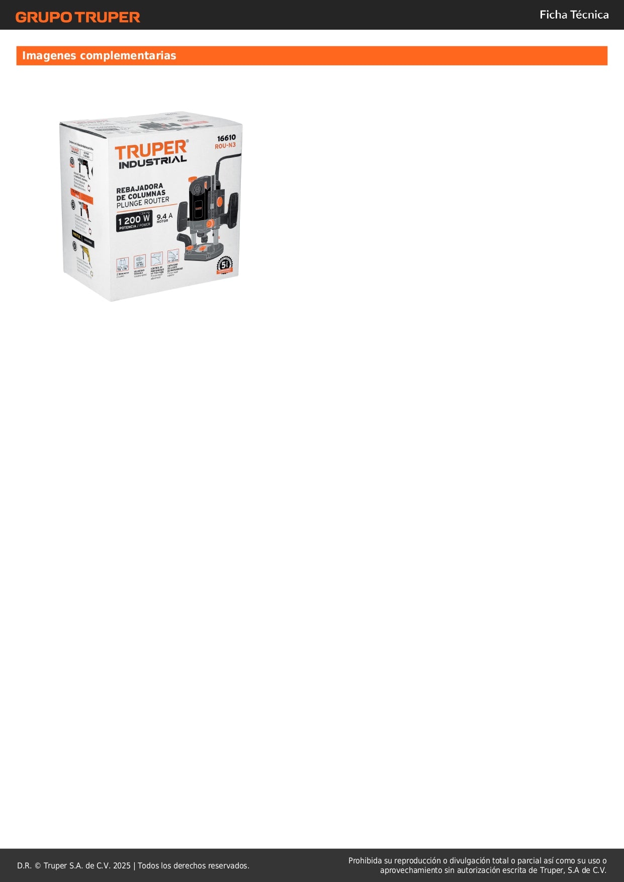 Router Rebajadora Industrial Truper ROU-N3 1200W 1-3/4 HP - Herramienta Profesional para Carpintería y Trabajos en Madera con Control de Velocidad Variable