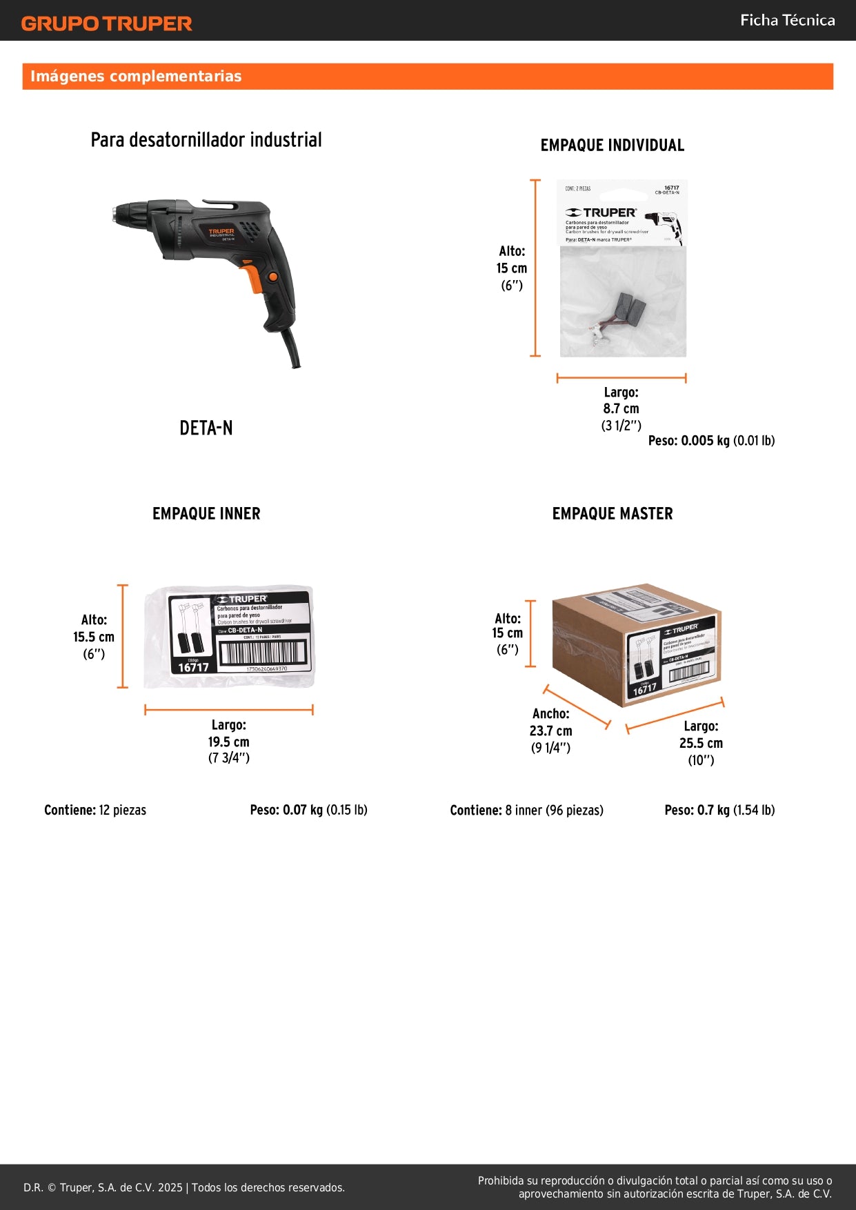 Bolsa con 2 carbones de repuesto para DETA-N, TRUPER