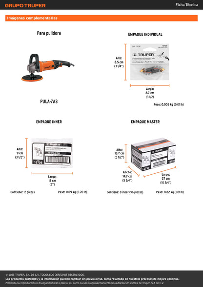 Bolsa con 2 carbones de repuesto para PULA-7A3, TRUPER