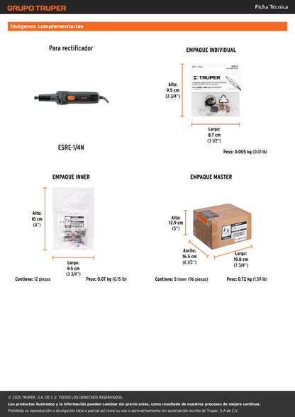Bolsa con 2 carbones de repuesto para ESRE-1/4N, TRUPER
