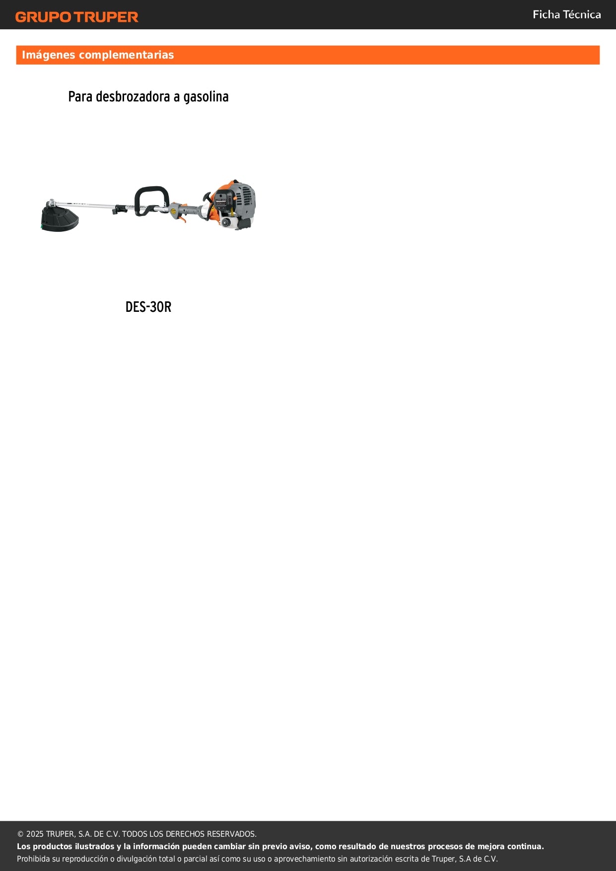 Retenedor de carrete de repuesto para DES-30R, TRUPER