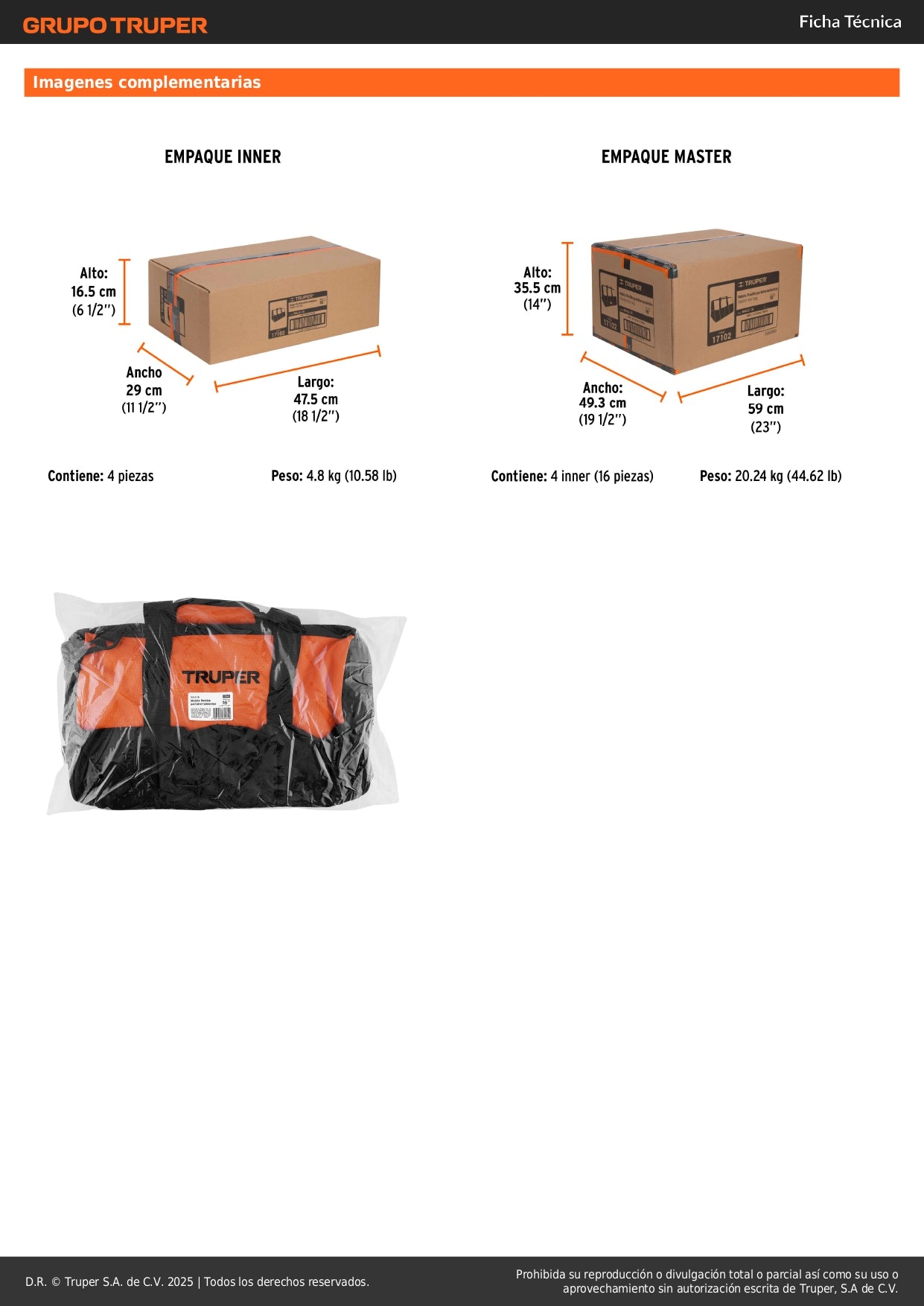 Maleta Portaherramientas Profesional 16" TRUPER MALE-16 - Organiza y Transporta Herramientas de Forma Segura