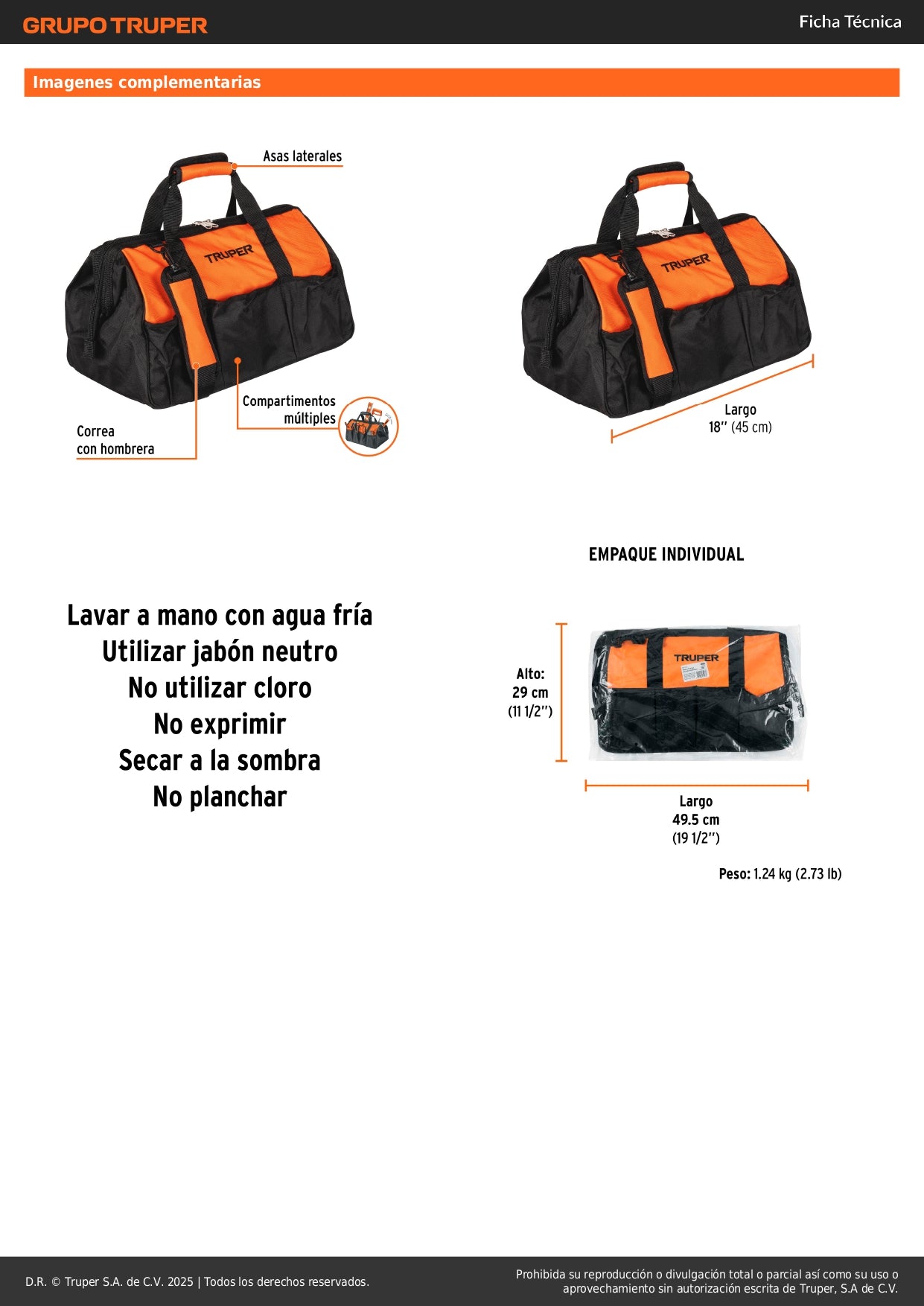 Maleta Portaherramientas Profesional 18" Truper MALE-18 - Organiza y Transporta Herramientas con Seguridad