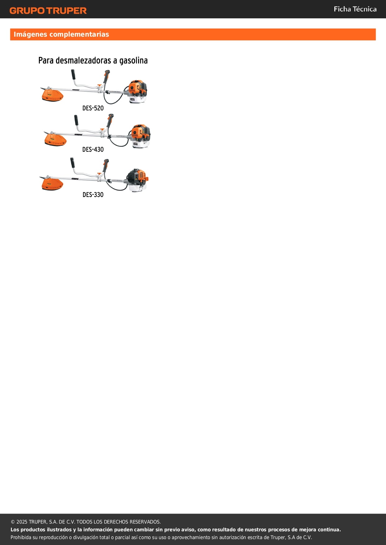 Cubierta de repuesto para DES-330, 430 y 520, TRUPER