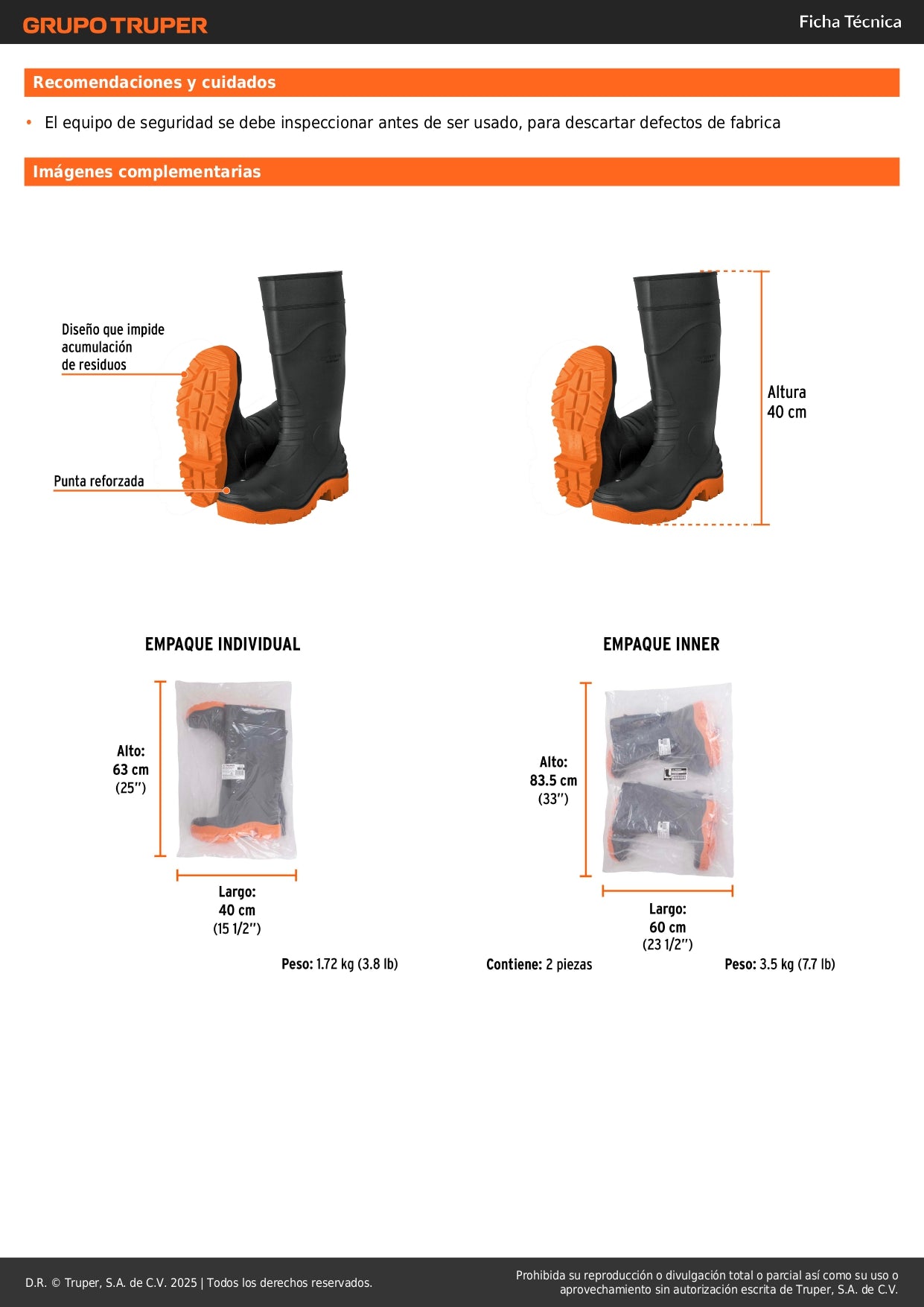 Botas industriales # 25, Truper