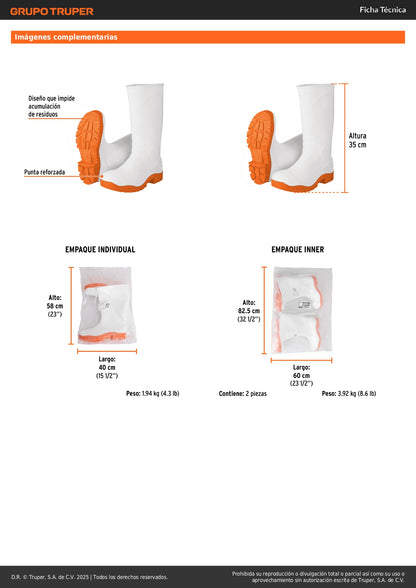 Botas sanitarias # 28, Truper