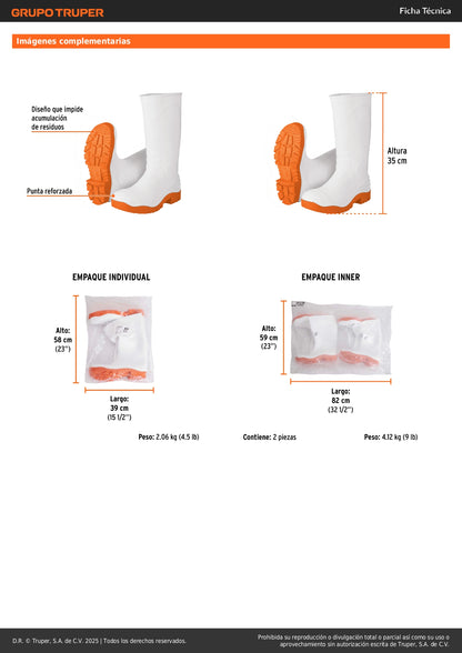 Botas sanitarias # 29, Truper